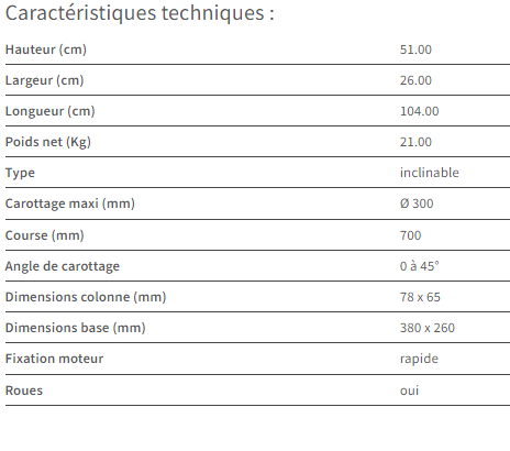 CAROTTEUSE CD300 AVEC SOCLE-ECH265