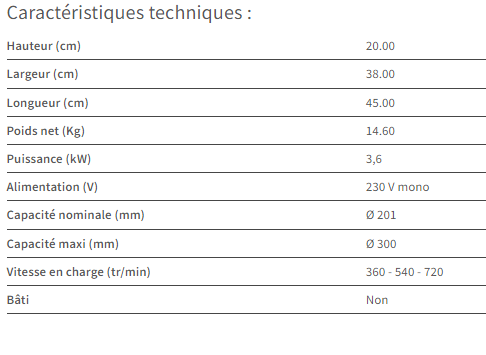 CAROTTEUSE CD300 AVEC SOCLE-ECH265