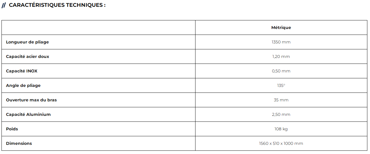 PLIEUSE MANUELLE MB-1300L 1300*1.2 ECH338