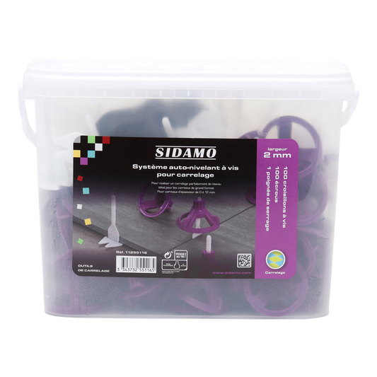 KIT EN SEAU: POIGNEE +100 ECROUS + 100 CROISILLONS AUTO A VIS-2mm - 11255116