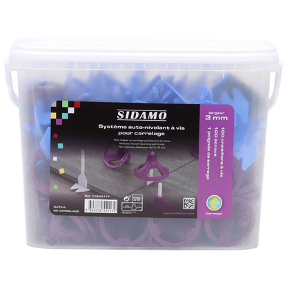 KIT EN SEAU: POIGNEE +100 ECROUS + 100 CROISILLONS AUTO A VIS-3mm - 11255117
