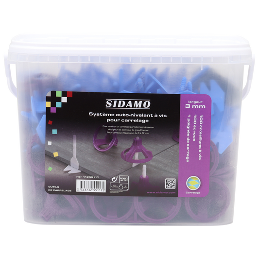 KIT EN SEAU: POIGNEE +100 ECROUS + 100 CROISILLONS AUTO A VIS-3mm - 11255117