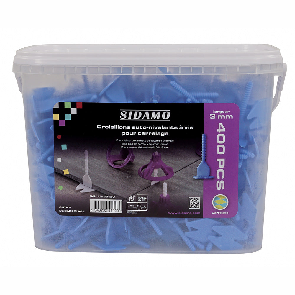 SEAU DE 400 CROISILLONS AUTO-NIVELANTS A VIS L:3MM EP:3 A 20MM - 11255120