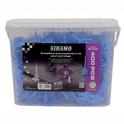 SEAU DE 400 CROISILLONS AUTO-NIVELANTS A VIS L:3MM EP:3 A 20MM - 11255120